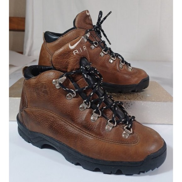 Nike ACG Boots Size 6 Men 7.5 Women Brown Leather Hiking Lace Up Vtg 90s  990608 - Picture 3 of 9